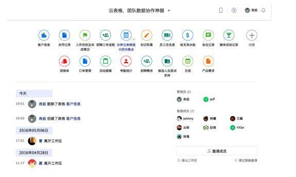 伙伴云表格2.0发布 让团队效率提升20倍